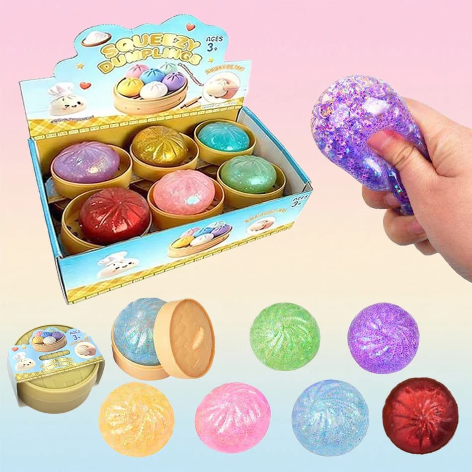 Glitter Dumpling Squishy Blind Box Giocattolo Antistress a Lenta Risalita per Bambini e Adulti, Ideale per Casa, Ufficio, Feste e Regali di Compleanno