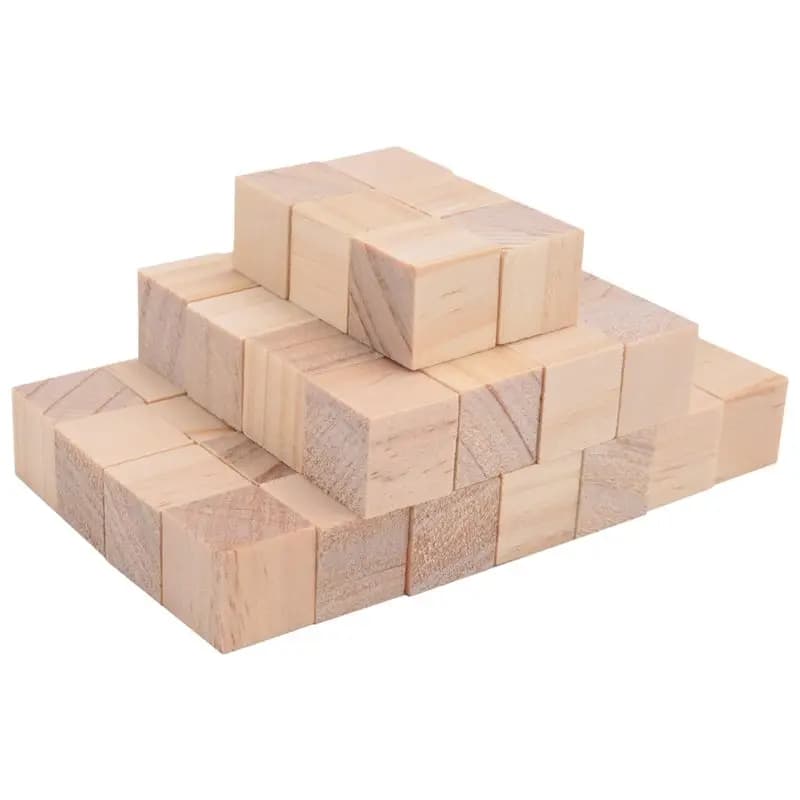AT84-50Pz Blocchi di Legno Quadrati Grezzi per Creazione di Puzzle, Artigianato e Progetti Fai-da-Te