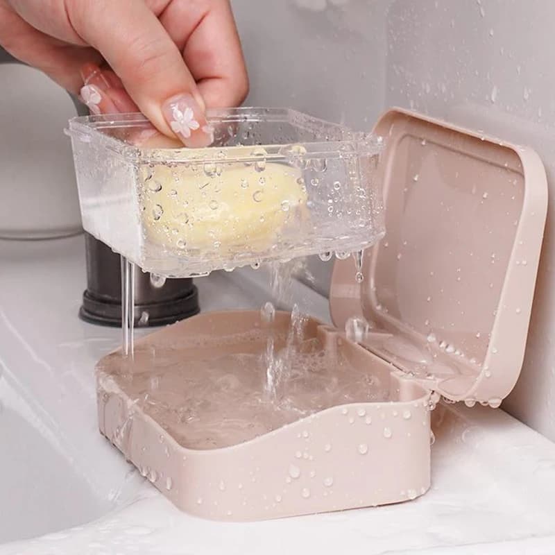Bathroom Soap Dish With Lid Home Plastic Soap Box Keeps Soap Dry Soap Dish Travel Portable Soap Tray Dish Storage Soap Container
