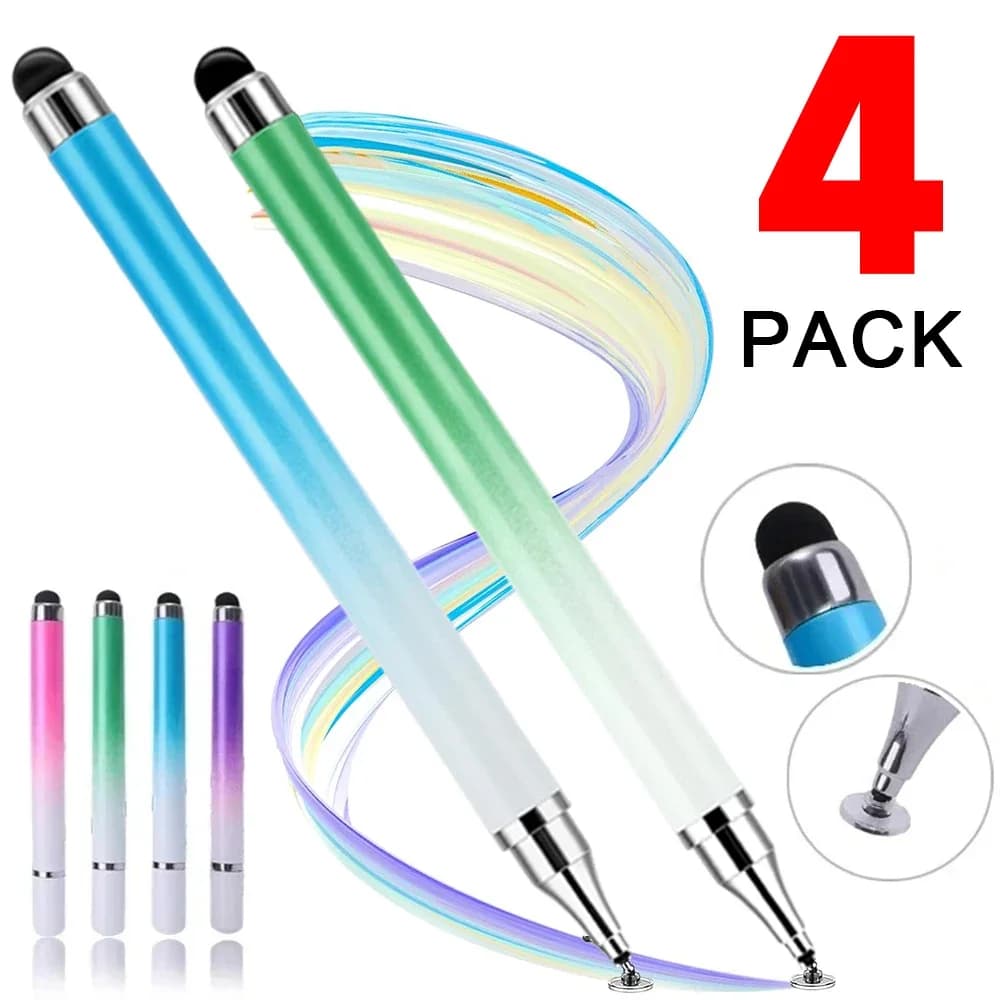1-4 Pcs Universal 2 in 1 Stylus Pen for Smart Phone Tablet Drawing Capacitive Pencil Android Screen Touch Pen For iPhone Samsung