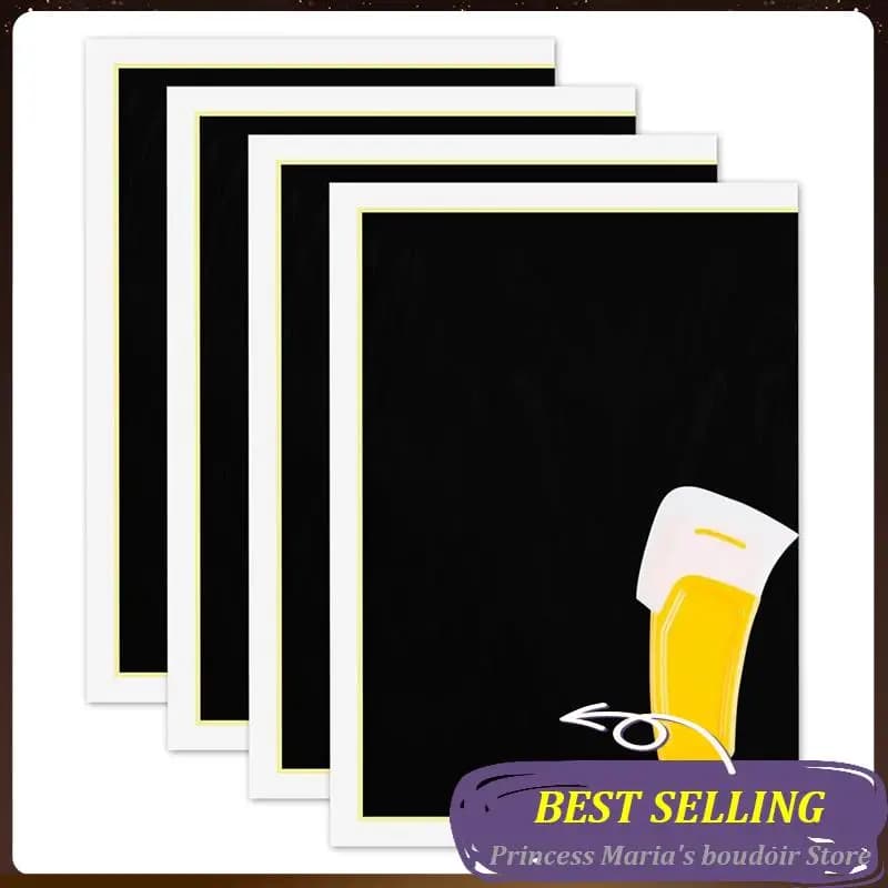 4 pcs black laser marking paper for laser engraving with scraper, 10.6 x 15.4 inch for fiber laser, ceramic