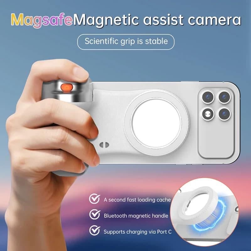 Assistente per fotocamera Bluetooth portatile Fotocamera portatile Selfie Telefono Maniglia per fotocamera Fotografia magnetica Supplemento leggero Nuovo 2026
