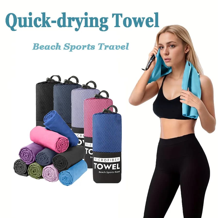 Asciugamano da Viaggio in Microfibra, Asciugatura Rapida, Super Assorbente, Compatto e Leggero per Spiaggia, Palestra, Piscina, Bagno, Yoga