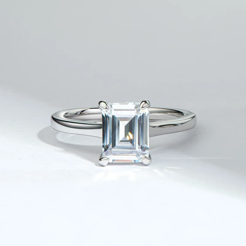 RAPRGOLD 7*9MM Moda Principessa Taglio Luce Anello di Zircone di Lusso Delicato S925 Anelli In Argento Sterling per Le Donne Degli Uomini Gioielleria Raffinata Regali