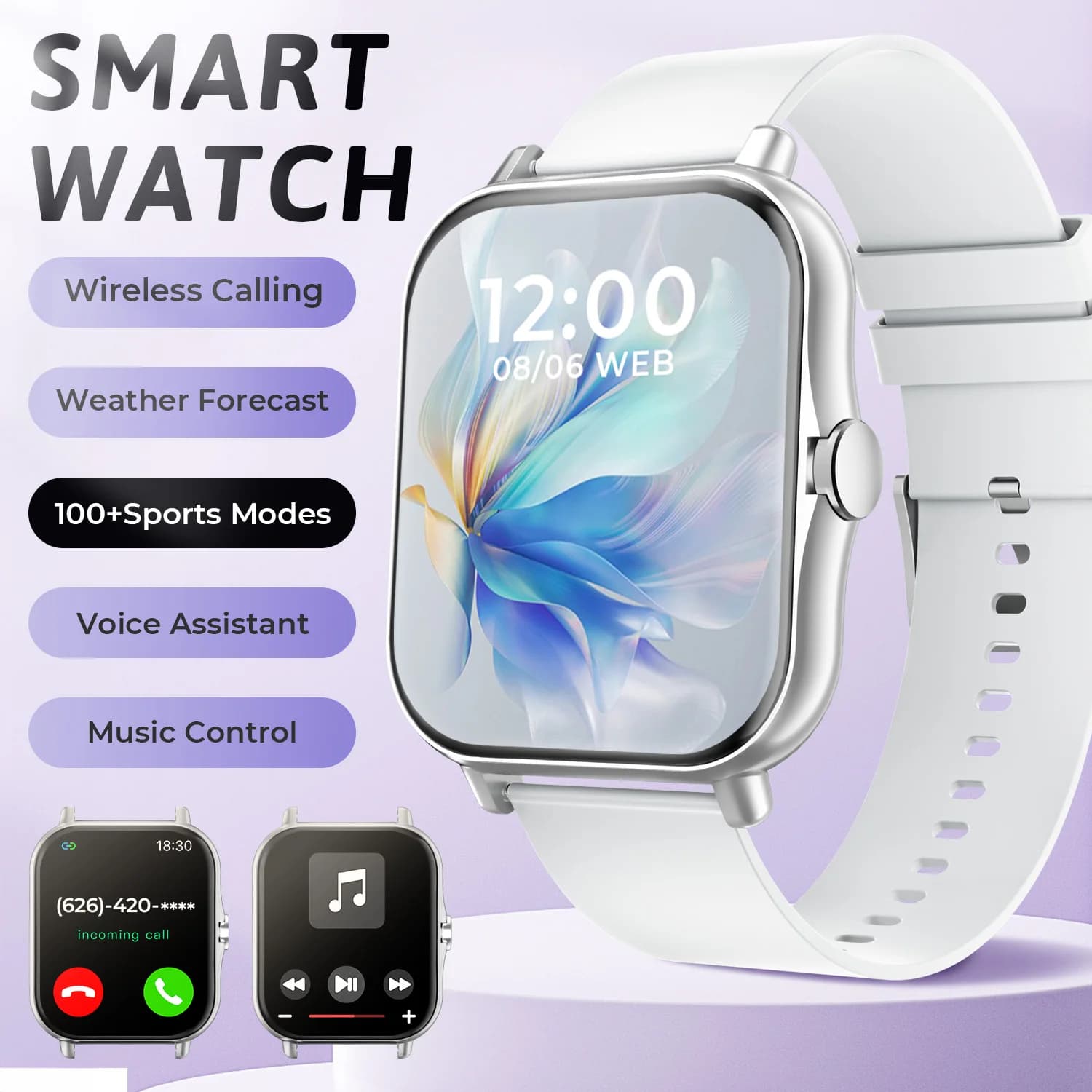 Nuovo Smartwatch BT Chiama Monitoraggio della salute e del sonno 1.83 ''Schermo HD Bambini Smart Watch Impermeabile Fashoin Bracciale sportivo per le donne Uomini