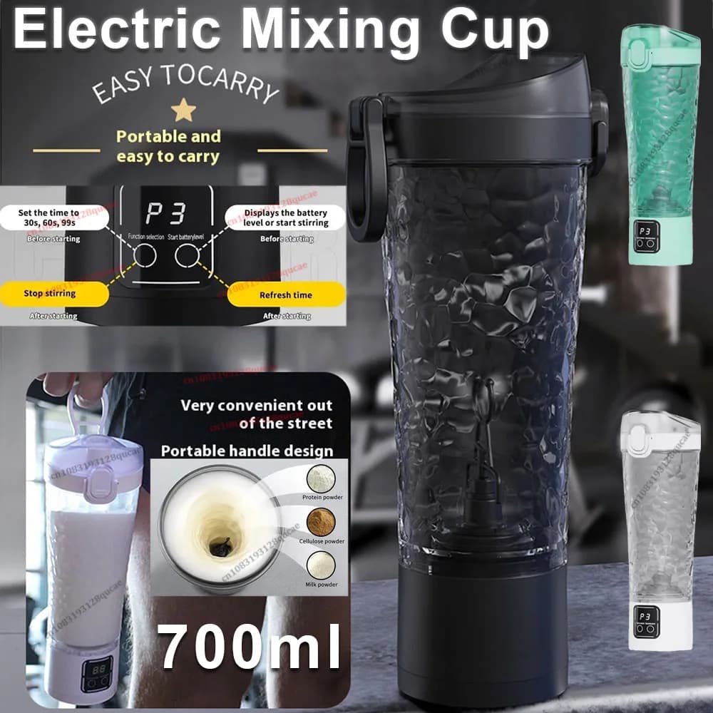 3 Gear Shaker Protein Bottle Shake Cup Water Bottle Plastic Mixing Cup Body Building Exercise Bottle Electric Vibration Cup