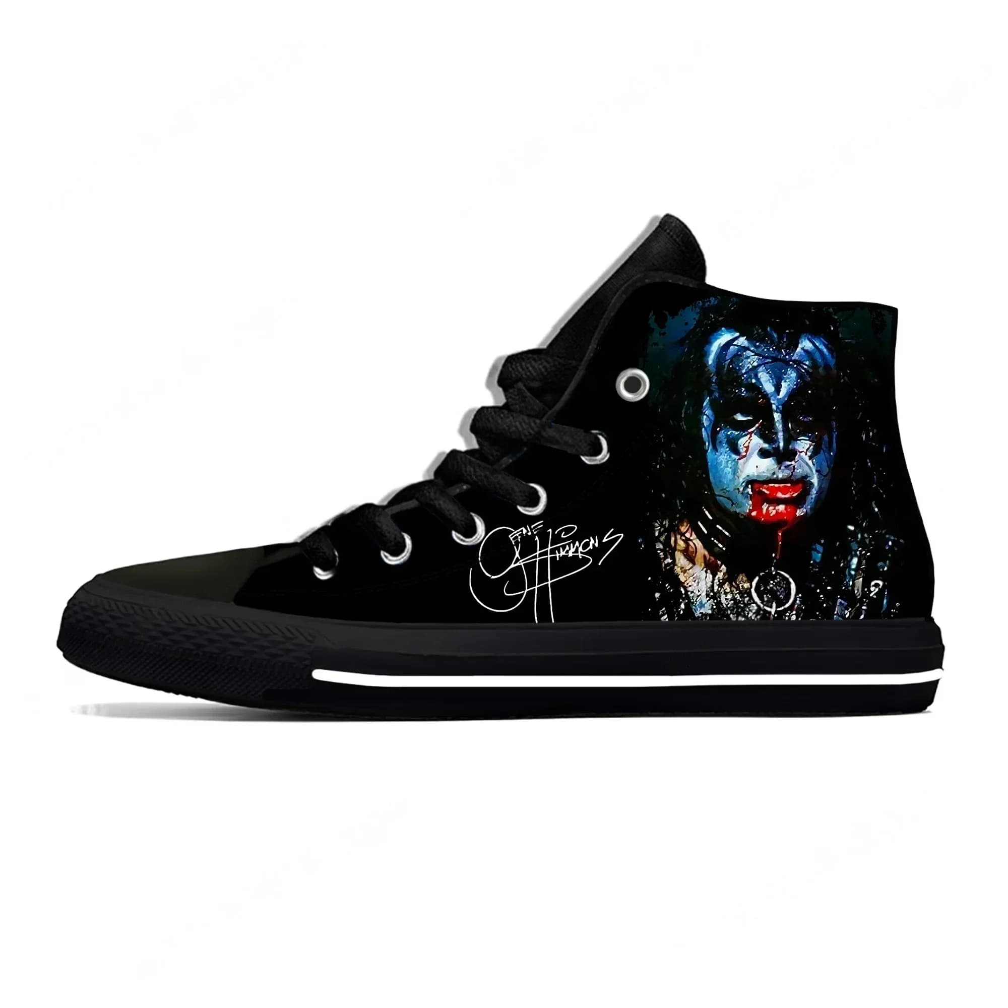 Gene Simmons High Top Sneakers Scarpe casual da uomo, donna, adolescente, scarpe da corsa in tela, scarpe leggere stampate in 3D per cosplay