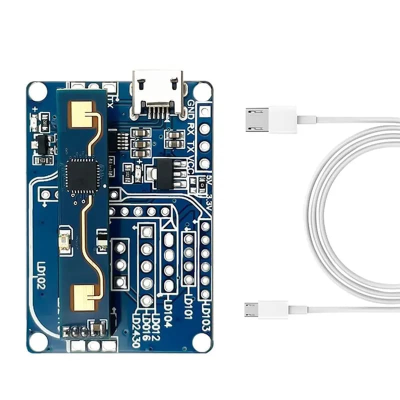 Modulo di Rilevamento Presenza Umana Radar 24GHz BOFO LD2410B con Scheda di Test BT+Radar 5V, Sensore di Movimento a Onde Millimetriche LD2420