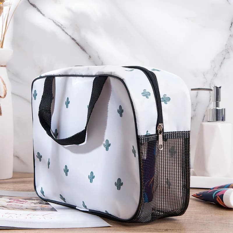 1 Pc Cosmetic Lipstick Organizer Zipper Bird Cactus Print Women Oxford Makeup Bag Travel femmine Toiletry Make Up Storage Pouch