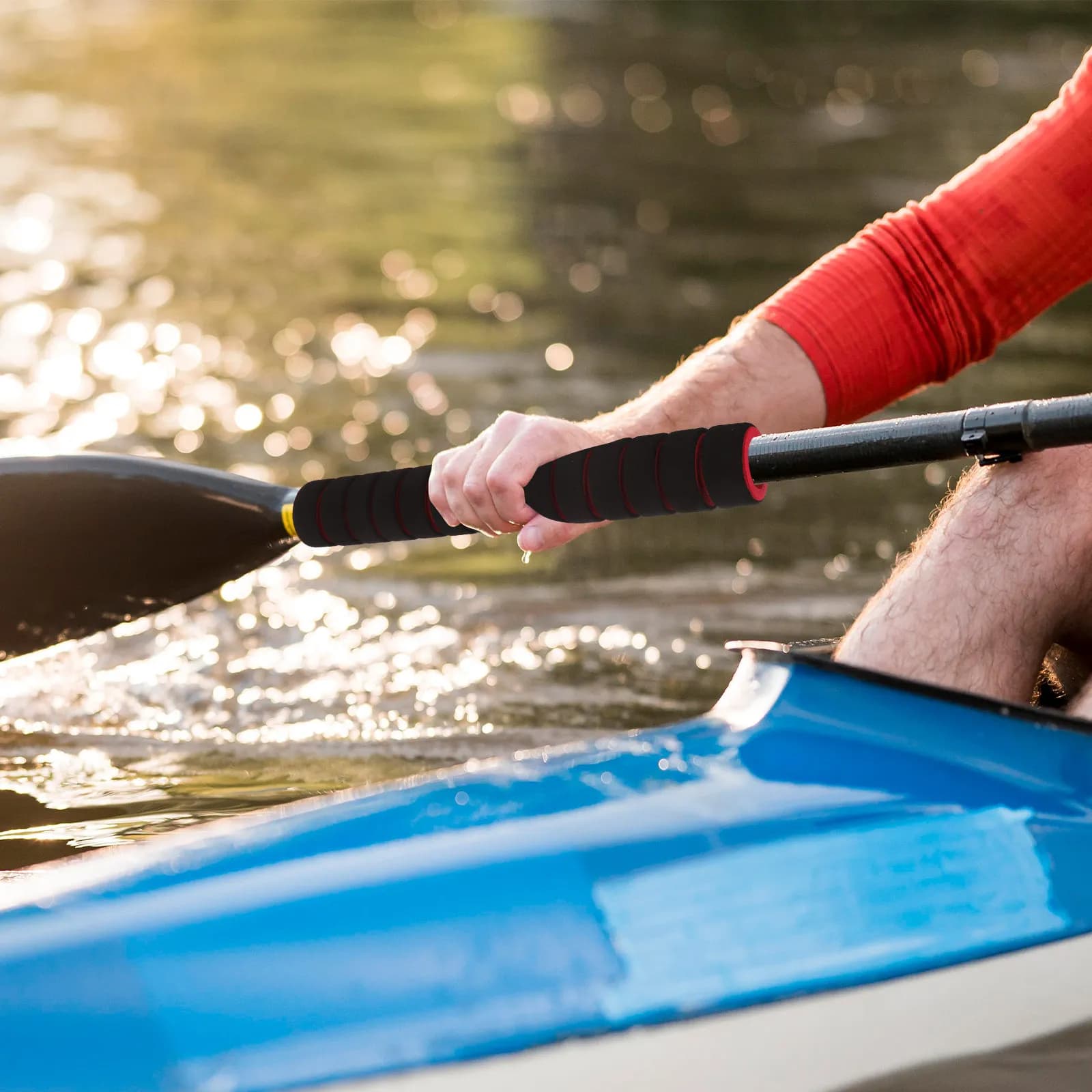 2 Paia di Impugnature per Pagaie da Kayak, Coperture Antiscivolo in Spugna, Protezioni per Manici, Accessori per Kayak