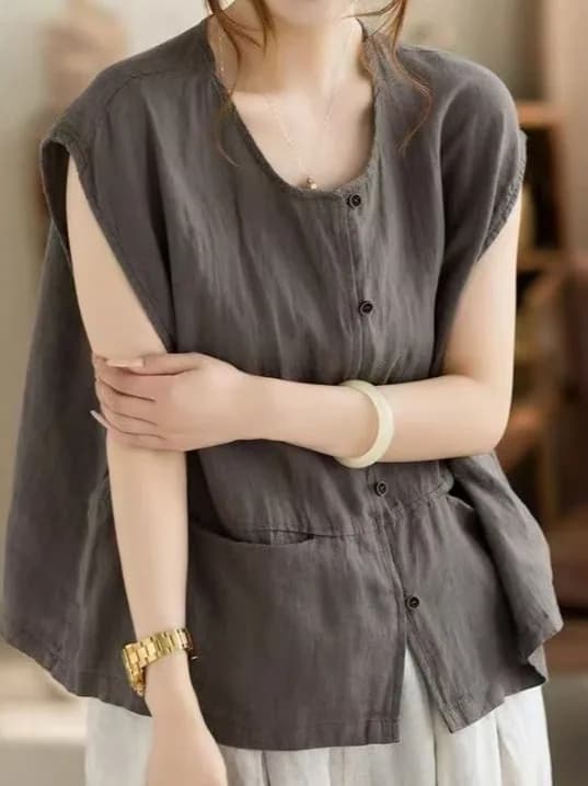 Authentic Summer New Style Retro Linen Shirt Women Loose Outerwear Autumn New Arrival Casual Comfortable Unisex Jacket