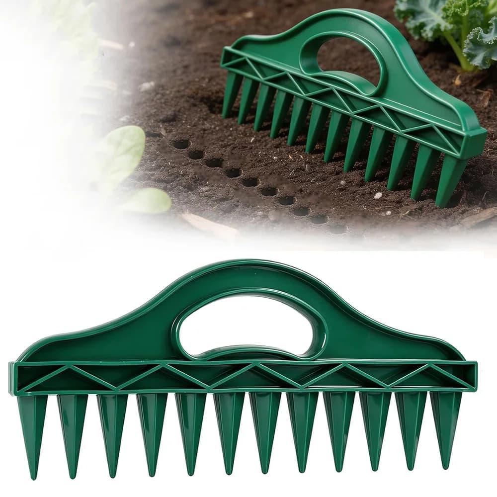 12-Hole Digger Seed Spreader Handheld Garden Tool Row Seeder Waterproof Planting Aid for Efficient Gardening Vegetables Flowers