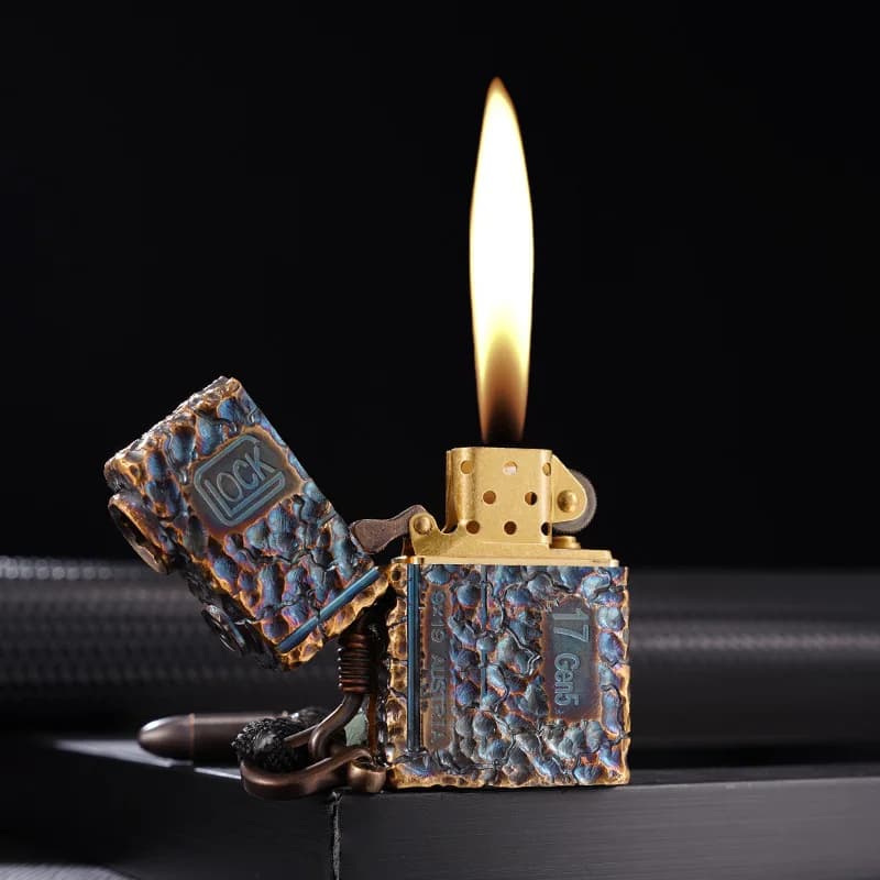 Zorro Hand Carved Heavy Armor Brass Oil Lighter, Tough Guy Style, High-end Gift for Boyfriend