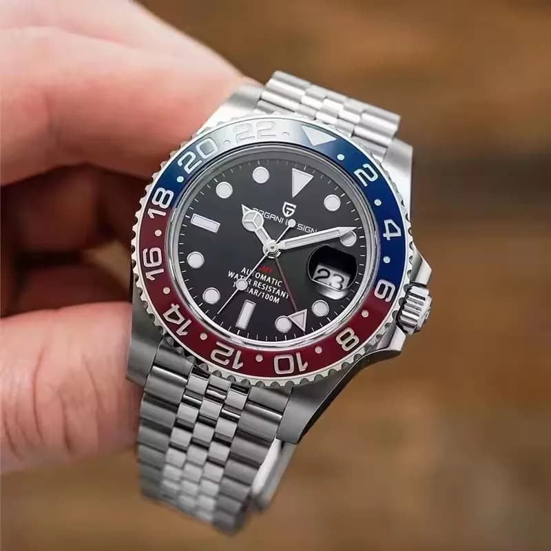 PAGANI DESIGN V2 40MM Pepsi GMT Men Luxury Automatic Mechanical Watch Ceramic Bezel Sapphire Glass Waterproof Watches for men