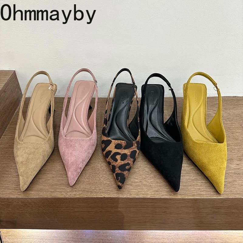 2026 Spring Summer Slip On Women's Sandals Fashion Pointe Shoes High Heel Stripper Party Ladies Singbacks Sandals Shoes