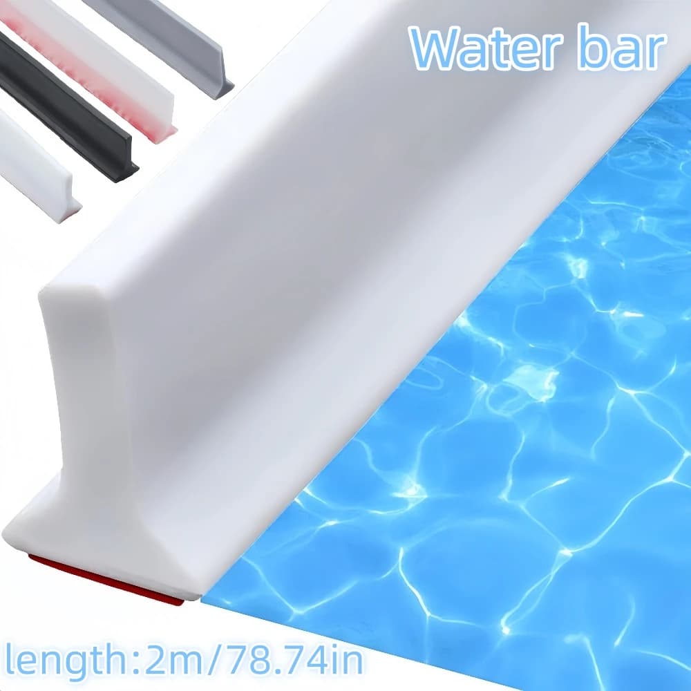 1 pz Striscia Flessibile Autoadesiva 2m x 3cm per Blocco Acqua, Barriera Doccia per Separazione Zona Asciutta/Bagnata, per Porta Bagno