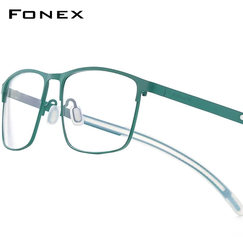 FONEX Titanium Glasses Frame Men Brand Design Square Eyeglasses Frame Ultralight-Weight Japanese High-end Silicone Eyewear 8521