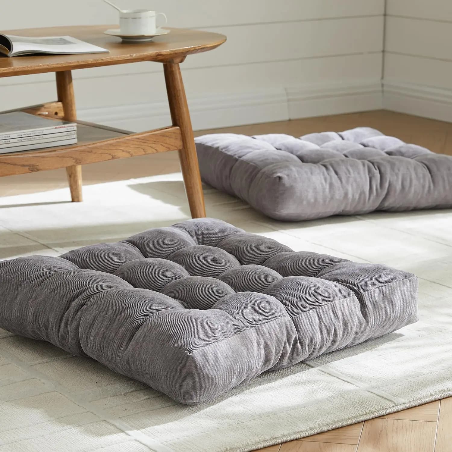 Corduroy Floor Seat Cushion Big Square Chair Cushions Tatami Meditation Yoga Thickened Windows Pad for Adults Seating Pillow