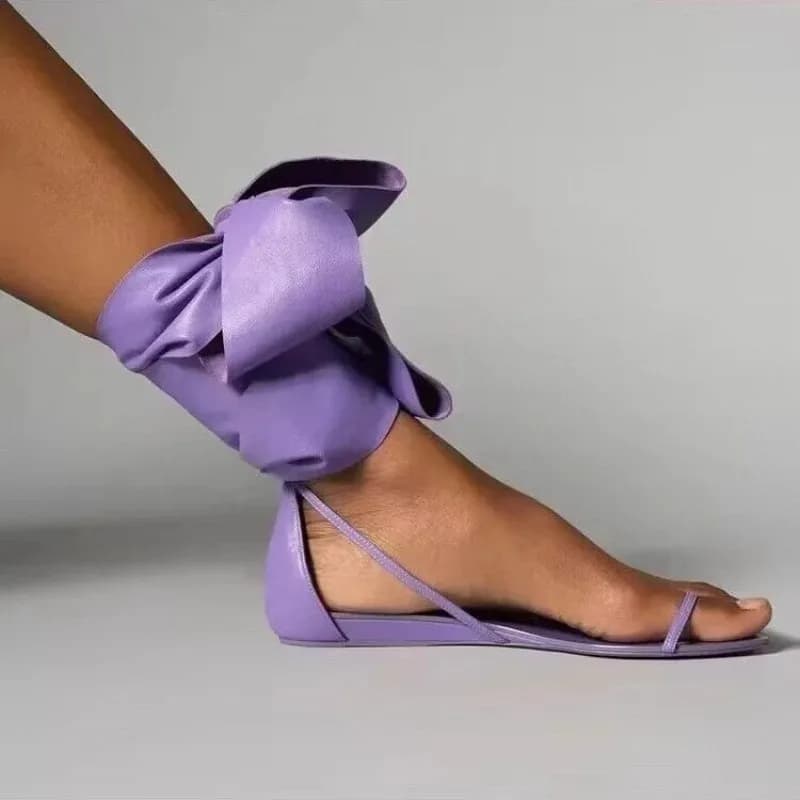 Summer Big Butterfly-knot Women Sandals Slippers Shallow Round Toe Mules Pinch Toe Stripper High Heel Pumps Ladies Shoes