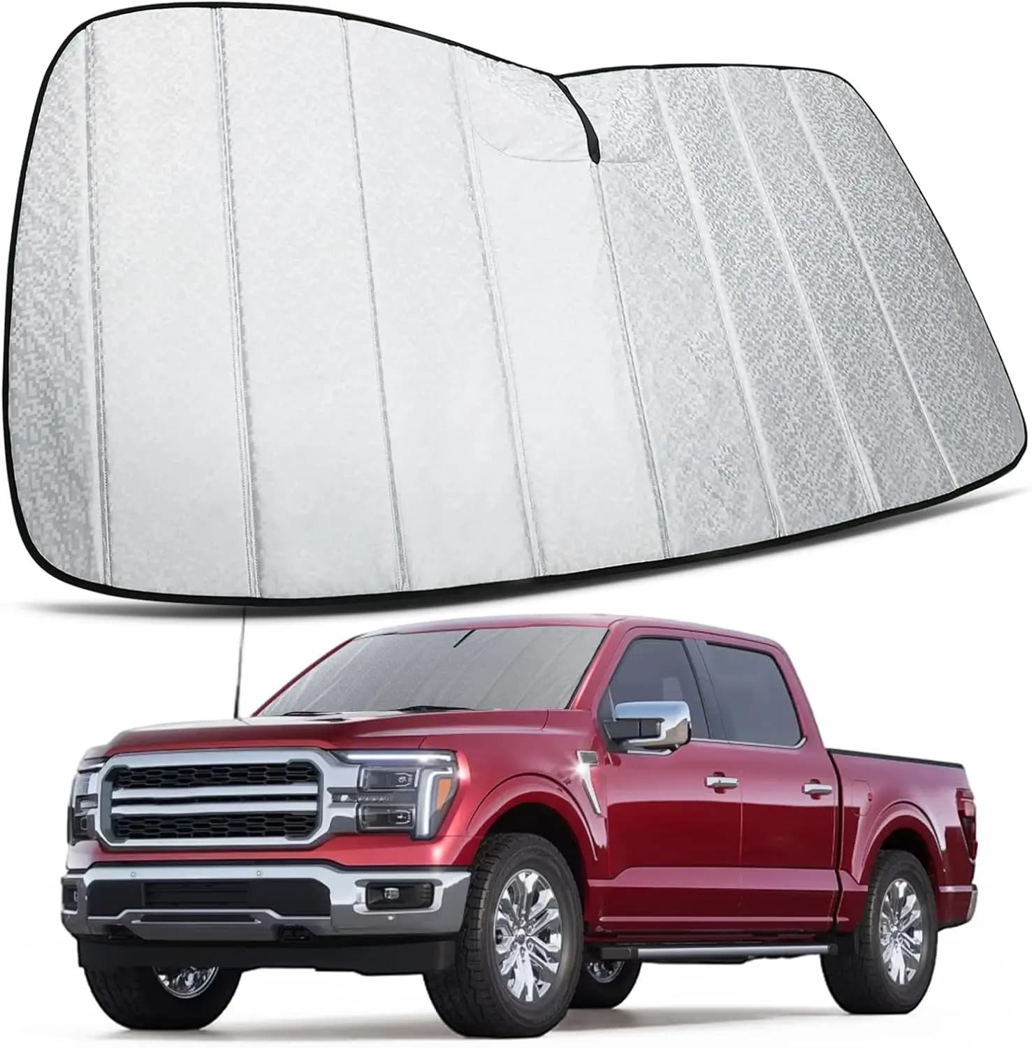 Parasole su Misura per Parabrezza Ford F-150 2021-2026, Protezione Interna Pieghevole Anti-UV