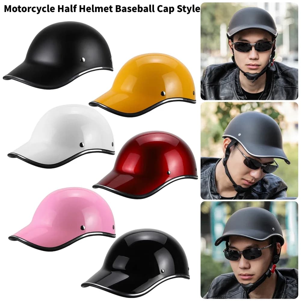 Casco moto mezzo berretto da baseball stile casco da donna caschi da bicicletta elettrici per adulti bici da uomo scooter classico luce da montagna