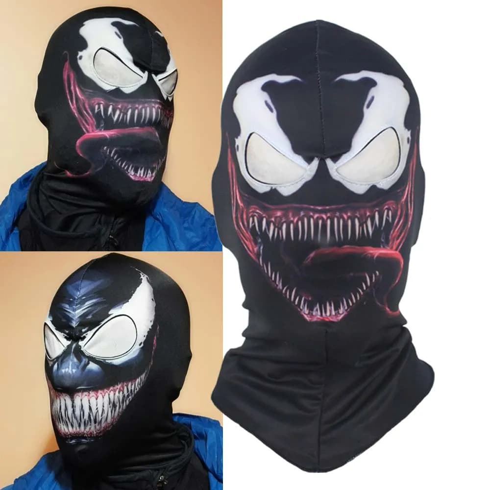 Venom Passamontagna Maschera Cosplay Outdoor Supereroe Motociclette Equitazione Teschio Visiera Halloween Party Dress Up Costume Puntelli