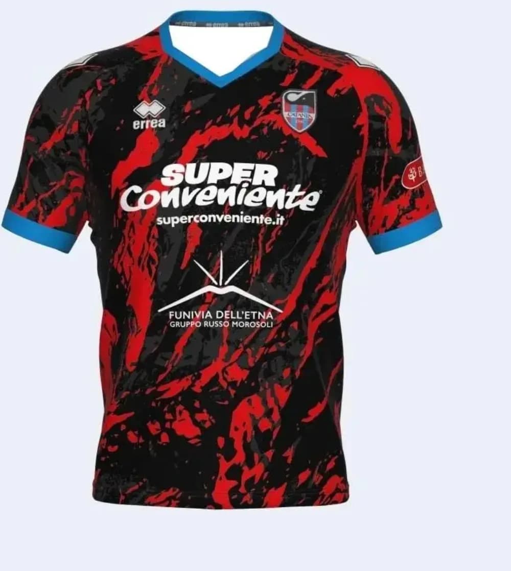 Maglietta sportiva estiva da uomo Catania Club con stampa 3D Flow Style, ad asciugatura rapida, traspirante, elastica, comoda e assorbi-sudore