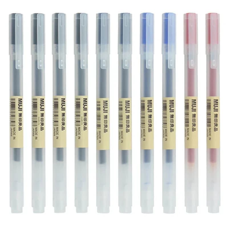 10-30 Pz/set 0.38/0.5mm Penna Gel Nero/Blu Inchiostro MUJIS Penne Scuola Forniture Per Ufficio di Cancelleria Studente Affari Firma Penna A Sfera