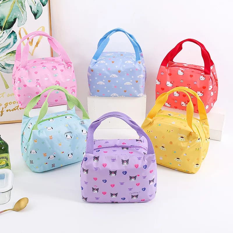 Sanrio Kuromi Anime Borsa termica portatile isolata Borsa da pranzo carina per cartoni animati Scatola da pranzo portatile Borsa da esterno Organizzatore regalo