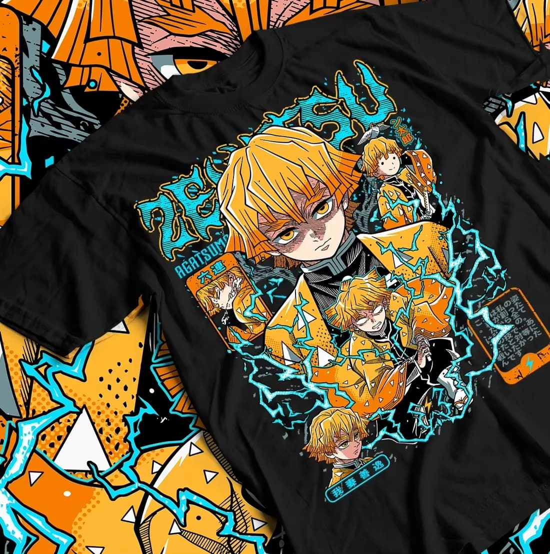2026 Bleach Ichigo Half Hollow Mask Dual Figure Chinese Kanji Print T-shirt Black Oversized Cotton Casual Tee For Anime Fans