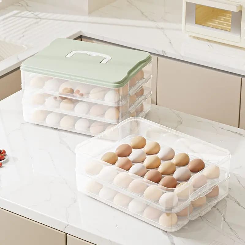 Contenitore per uova da frigorifero, specifico per alimenti, scatola per la conservazione della freschezza, strumento per l'organizzazione della cucina, porta uova.