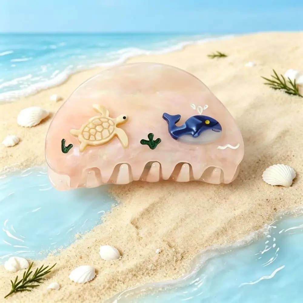 Fashion Hairpin Ocean Style Fish Hair Claw Cartoon Starfish Fish Shape Grab Clip Korean Style Large Acetate Shark Clip Headwear