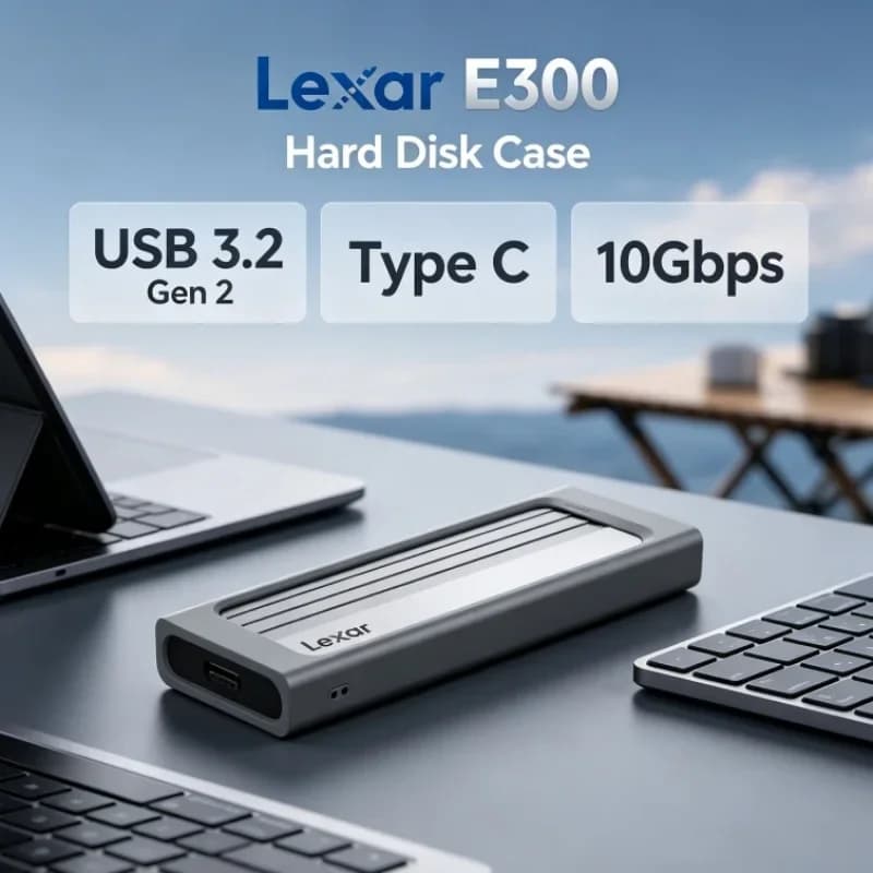 Lexar E300 2230/2242/2260/2280 NVMe SSD M.2 Enclosure USB 3.2 Gen 2 Type C Mobile External Hard Disk Case