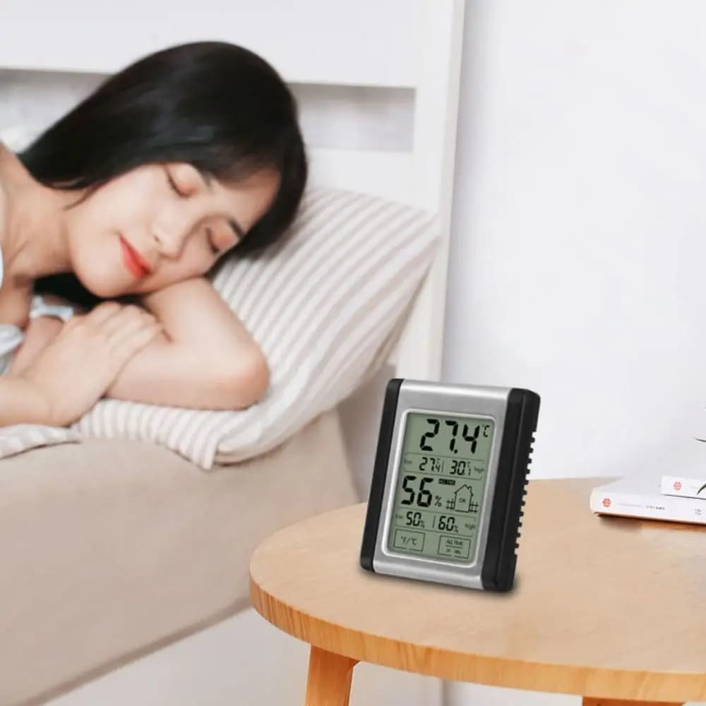 Misuratore di temperatura ad alta precisione Materiale ABS Touch Screen Termometro digitale Igrometro con display digitale a parete