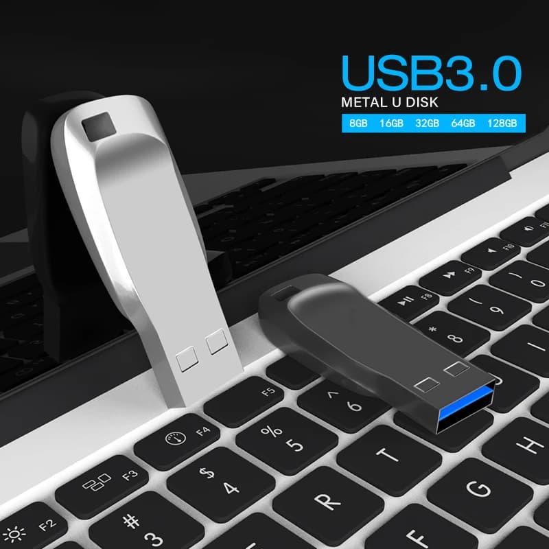 High Speed Metal USB 3.0 flash drive, Durable, for Data storage, Various Capacity: 128GB, 64GB, 32GB, 16GB, 8GB