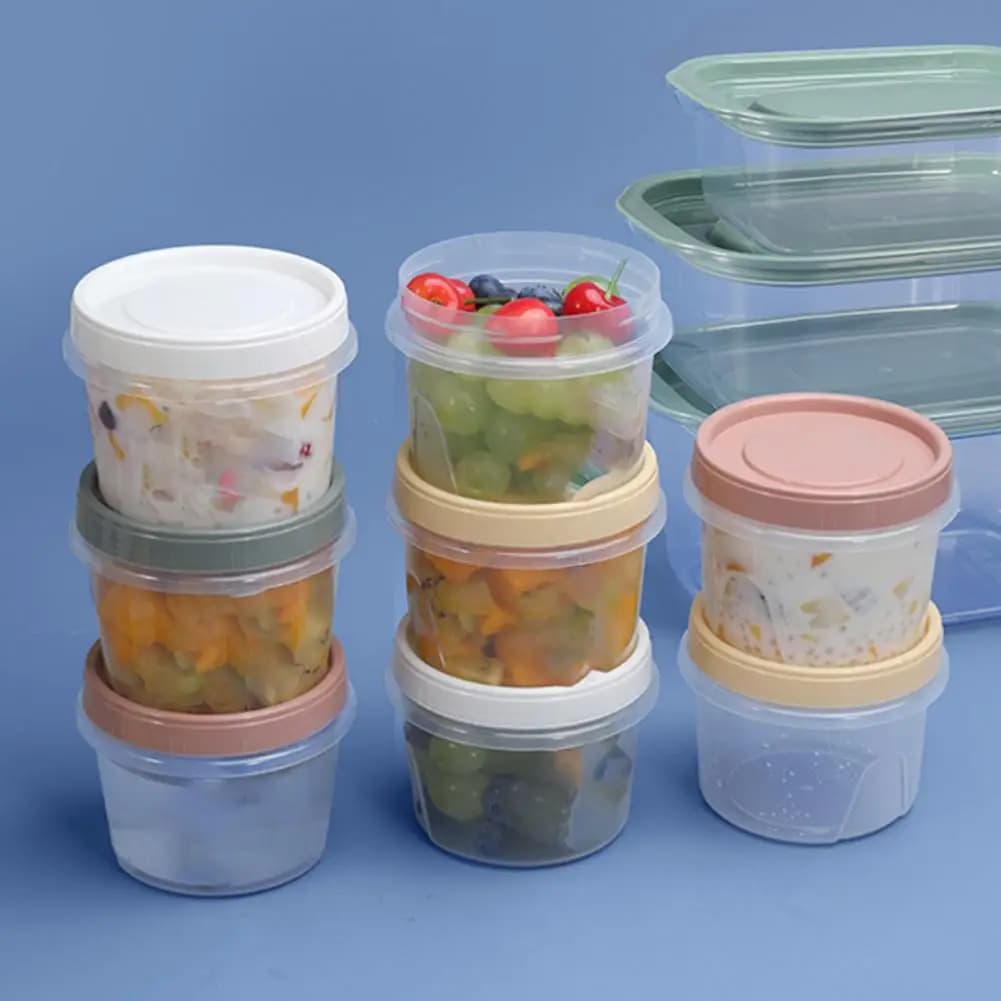 Scatola di immagazzinaggio per uso alimentare Contenitori ermetici per congelatore Set con coperchi superiori twist per la preparazione dei pasti da cucina Sigillati senza Bpa per la cucina