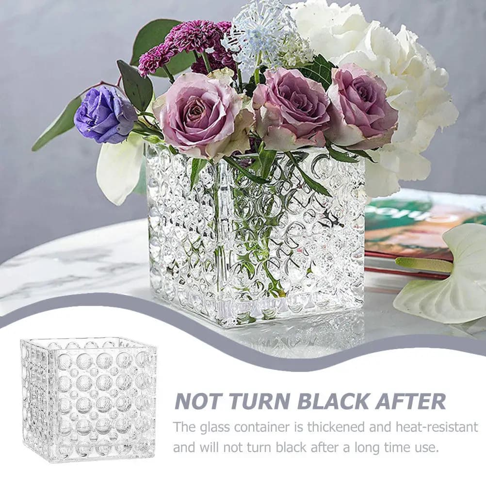 2 Pieces Elegant Glass Candle Holder Creative for Aromatherapy, Hydroponic Vase for Fat Plants, Decorative Flower Jar for Desk