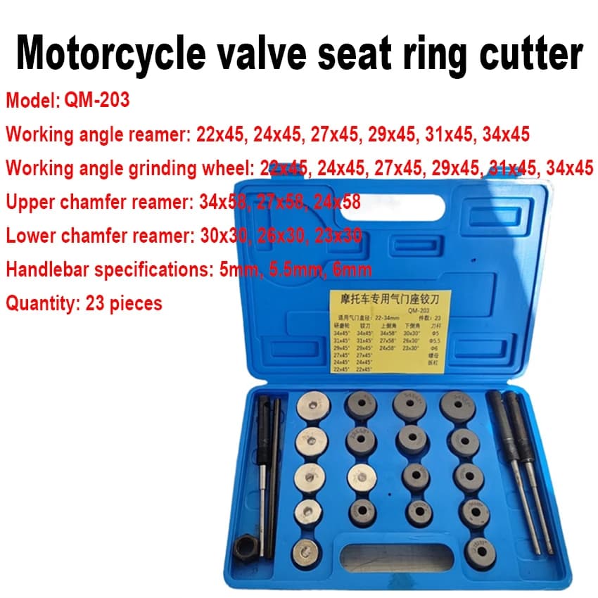 Valve Seat Reamer Motorcycle Valve Seat Milling Cutter Set Automobile Repair Tool Combination Gold Valve Seat Ring Grinding