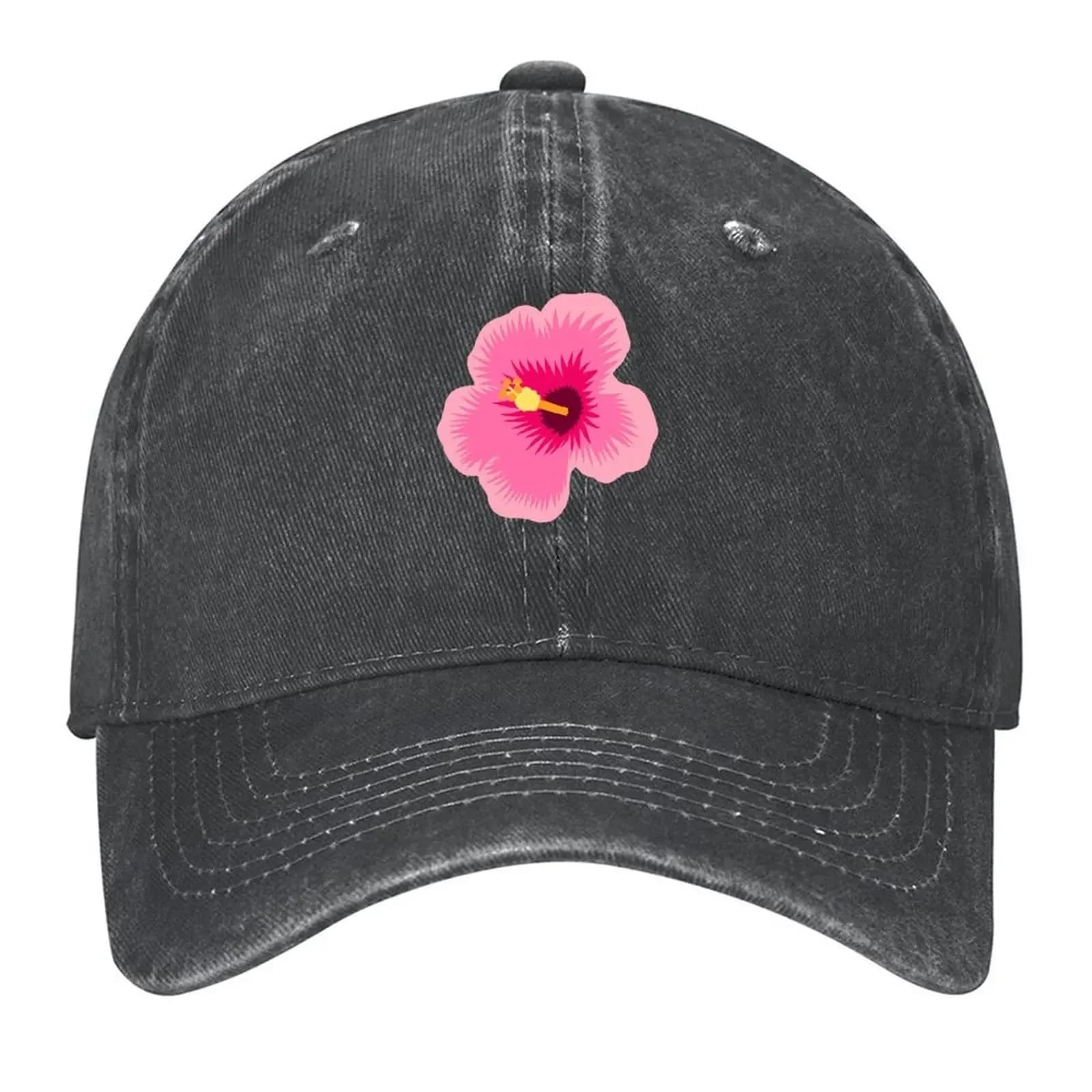 2026 Hot Pink Hibiscus Flower Pattern Baseball Cap summer hat Designer Hat Wild Ball Hat Kids Golf Women Men's