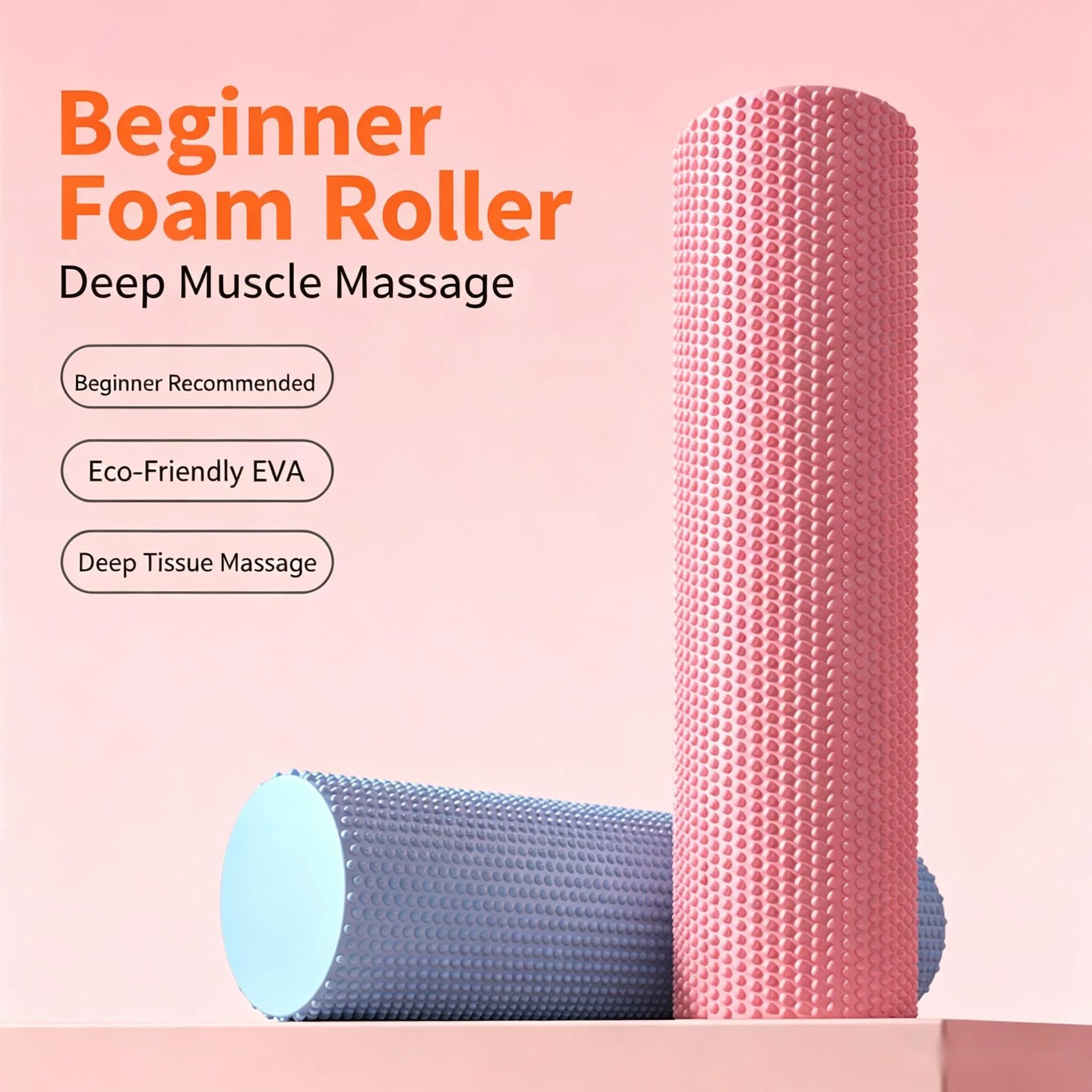 EVA Foam Roller for Beginner Deep Tissue Muscle Massage Fitness Yoga Pilates Back Leg Body Recovery Massager Roller