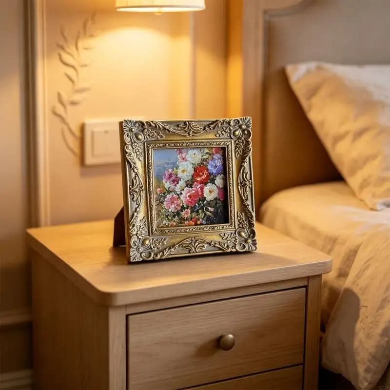 Antique Golden Photo Frame Resin Decors Florals Pattern Picture Frame For Wedding Pictures And Art Print Tabletop Display 37JD