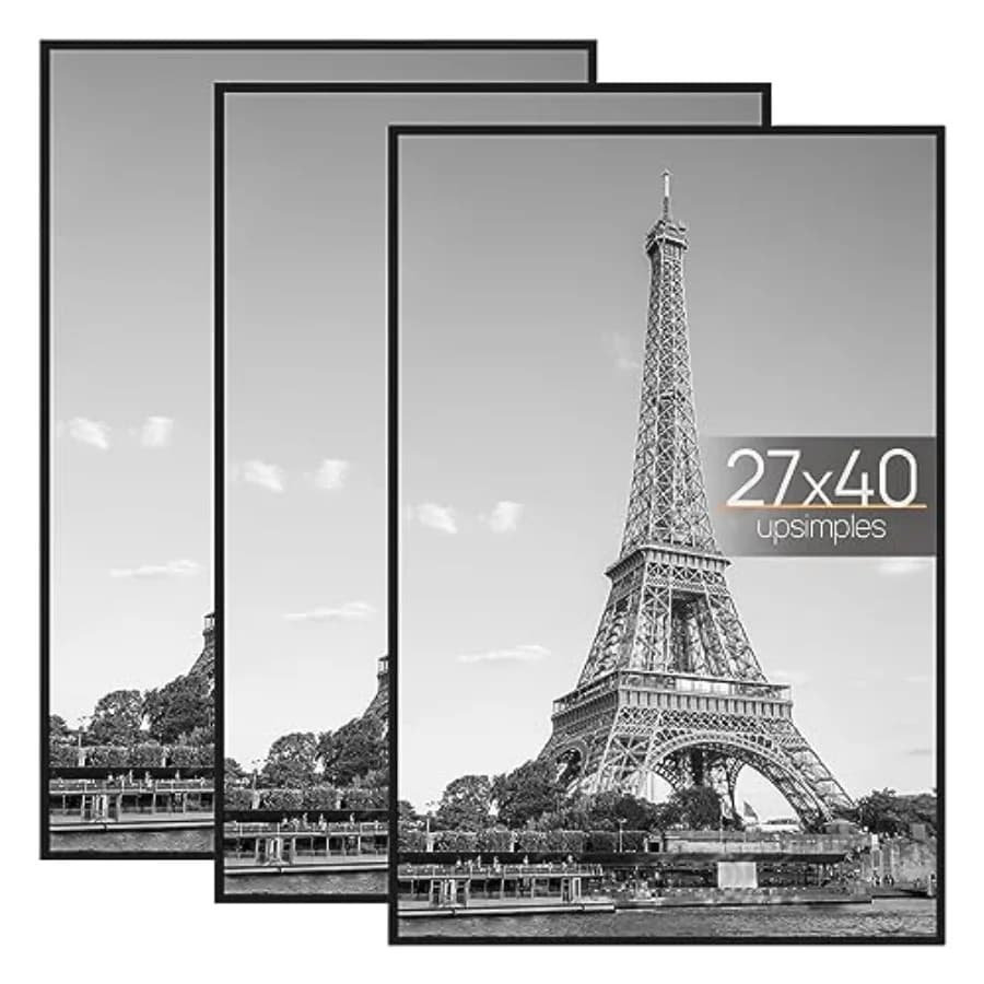 in Poster Frame 3 Pack Scratch-Proof Picture Frames 27 x 40 for Photo Gallery - Slide-In Strips Horizontal or Vertical Wall Mou