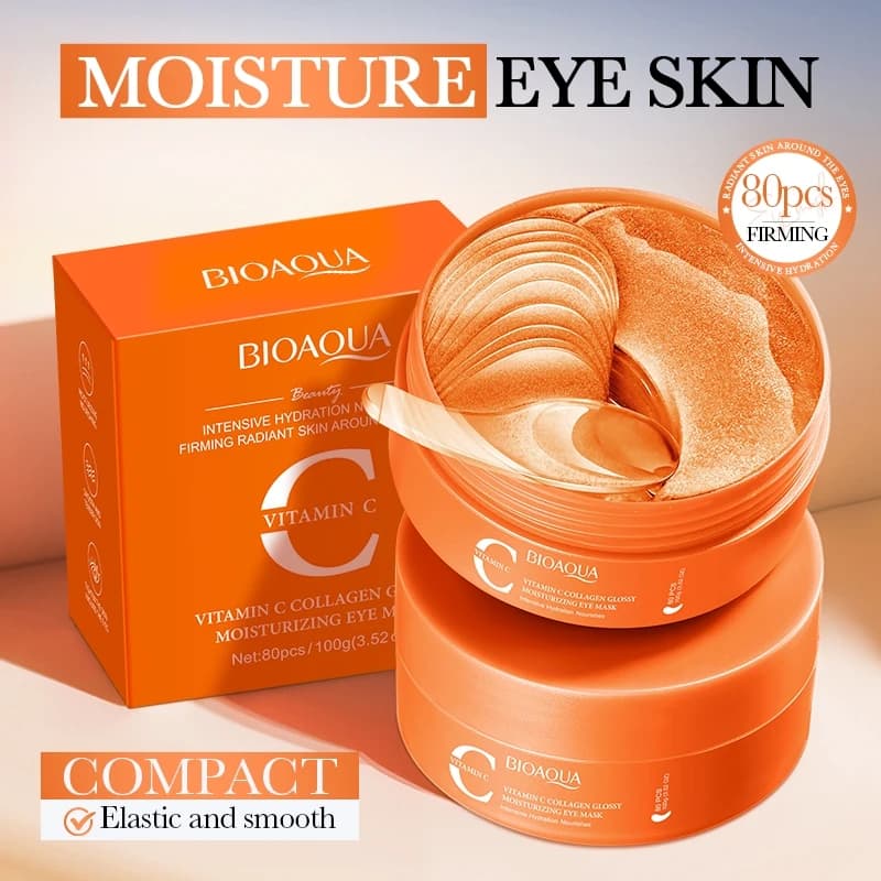 80 pz Vitamina C Maschera per gli occhi Hydra-Gel Benda per gli occhi Ridurre le occhiaie Borsa per gli occhi Occhi gonfi Linee sottili Anti invecchiamento Cura degli occhi