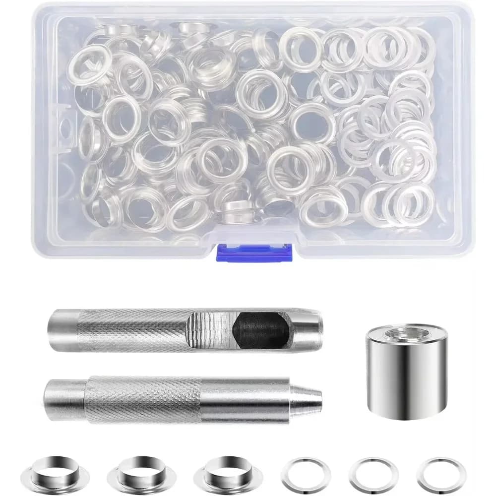 Set di strumenti di installazione per punzonatrice per occhielli in metallo Set di pinze per dischi per ciglia con beccuccio per teloni, tende, borse, tende, scarpe