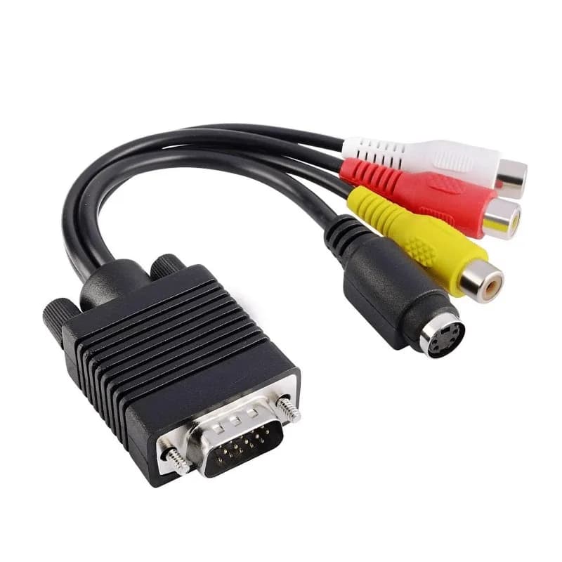 Cavo Adattatore Convertitore VGA a S-Video 3 RCA Composito AV TV Out per PC Portatile