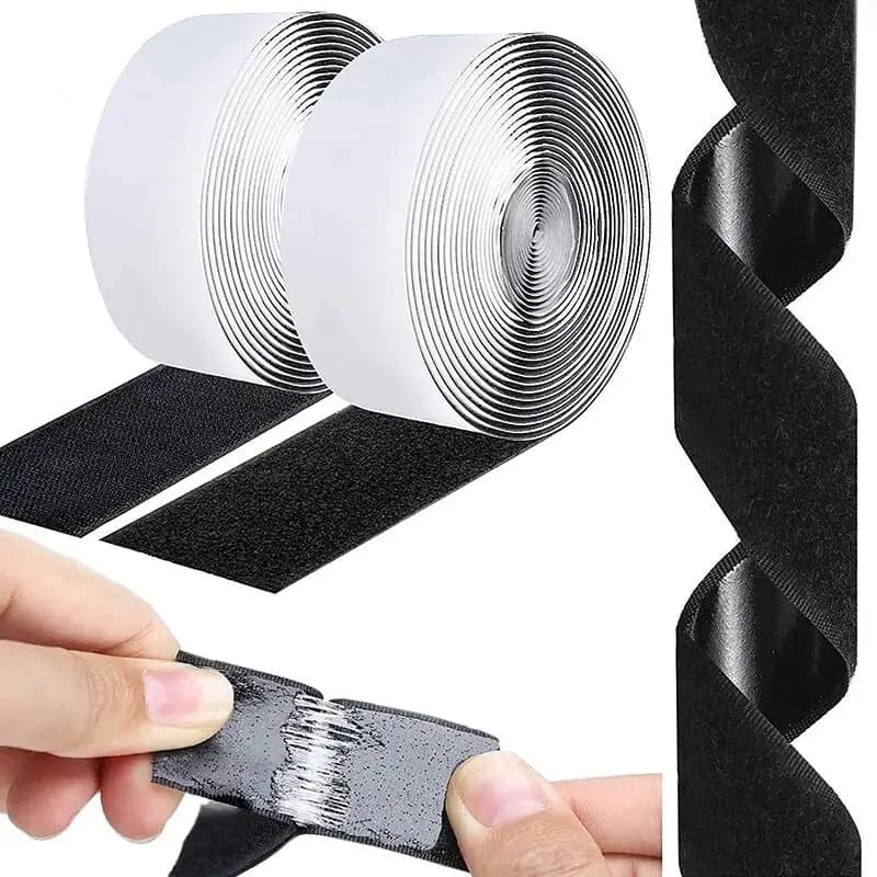 Nastro Adesivo Forte in Nylon con Chiusura a Strappo, Bianco e Nero, con Colla Potente, 20/25/30/50MM