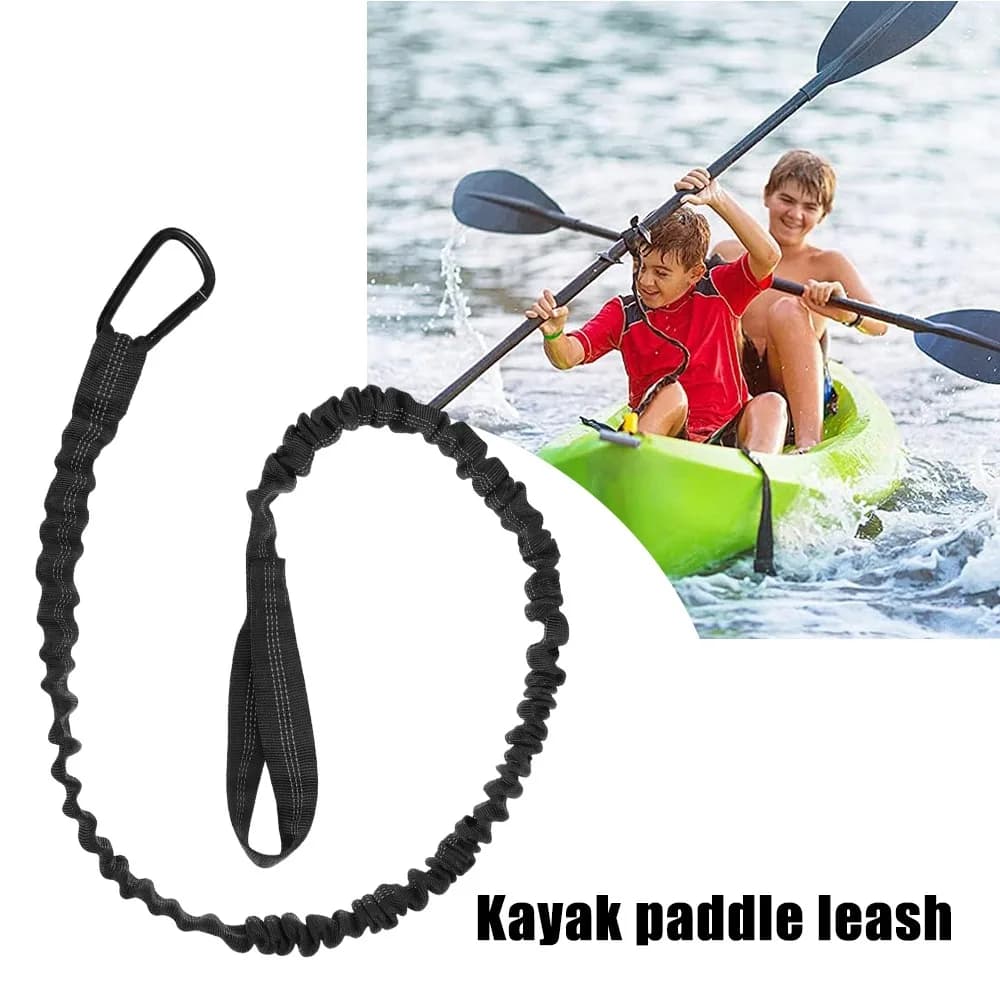 Kayak Paddle Leash Coil Cord for Canoe SUP Paddleboard Anti Lost Rope Fishing Rod Tether Tie Down Strap for Boat