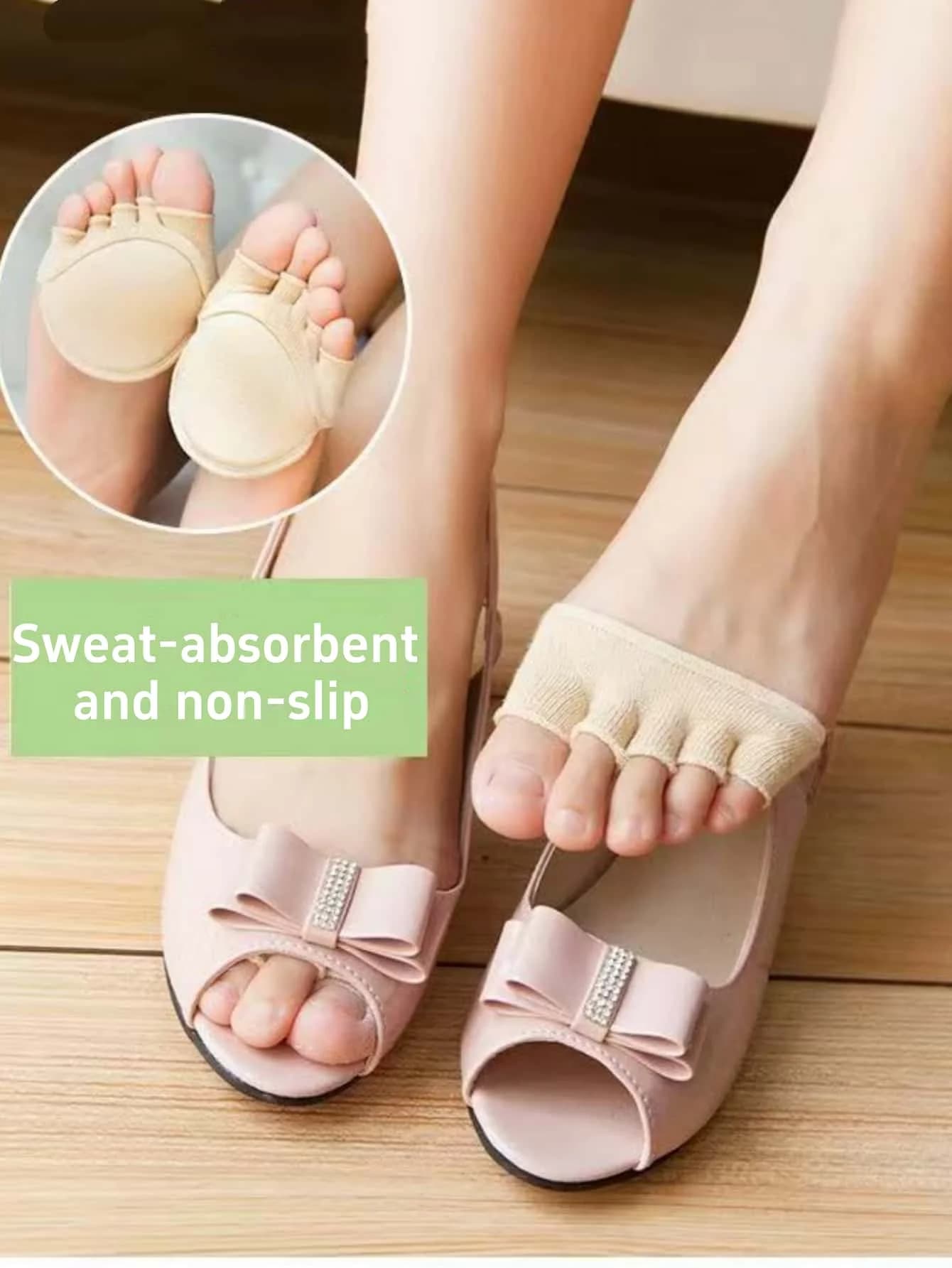 Cotton No Show Socks Flexible Half Invisible Socks High Heels Socks Breathable Pain Relief Forefoot Cushion Socks