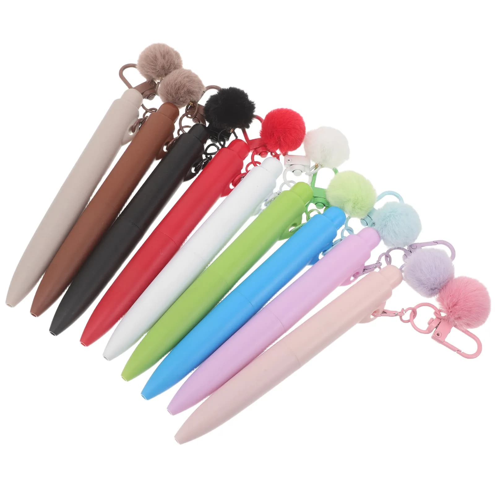 Set di 9 Penne Gel Retrattili Tascabili con Portachiavi, Penne a Scatto Carine per Scuola, Zaino, Viaggi, Feste, Cancelleria Kawaii