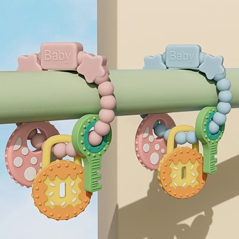 Cartoon Animal Silicone Teething Bracelet, Baby Anti-Thumb-Sucking Teether, Early Education Soothing Chew Toy for Babies
